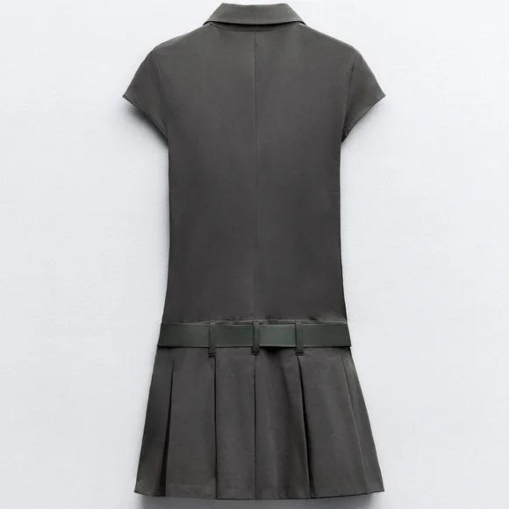 ZARA BOX PLEAT MINI SHIRTDRESS - Picture 2 of 2